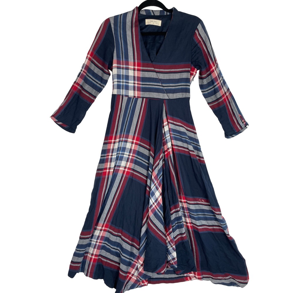 Isabella Sinclair‎ XS Plaid Long Sleeve Dress Casual Career Work